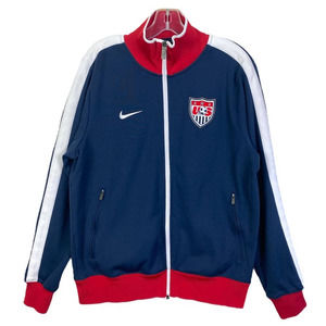 NIKE US MEN’S NATIONAL TEAM FOOTBALL TRAINING JACKET NAVY BLUE FULL ZIP SIZE M